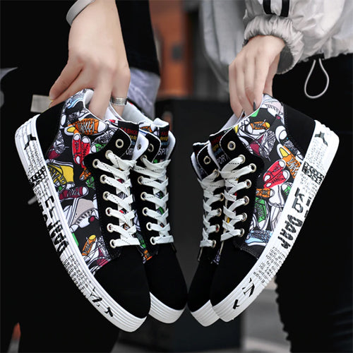 Baskets montante unisex noir Artstars