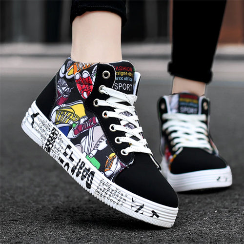 Baskets montante unisex noir Artstars