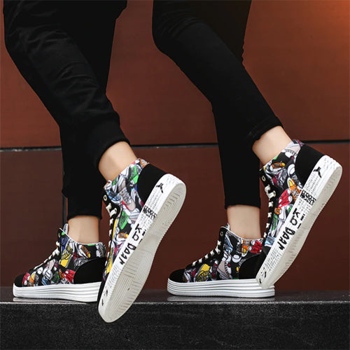 Baskets montante unisex noir Artstars
