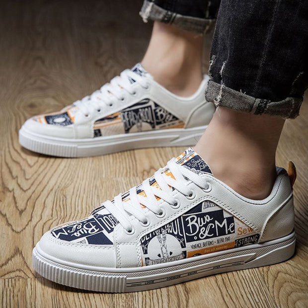 Baskets homme blanche Grunge